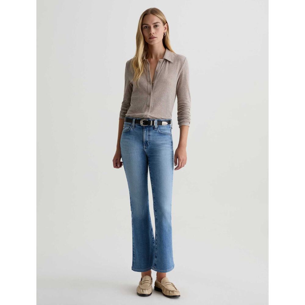 AG Jeans Farrah Boot Crop Jeans Light Wash Blue Sz 30 Denim - Tiny Pucker By Fly